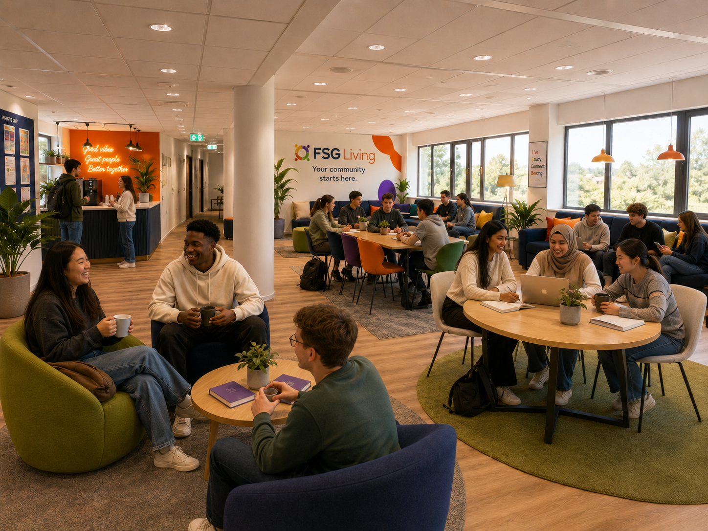 Gezamenlijke binnenruimte bij FSG Living